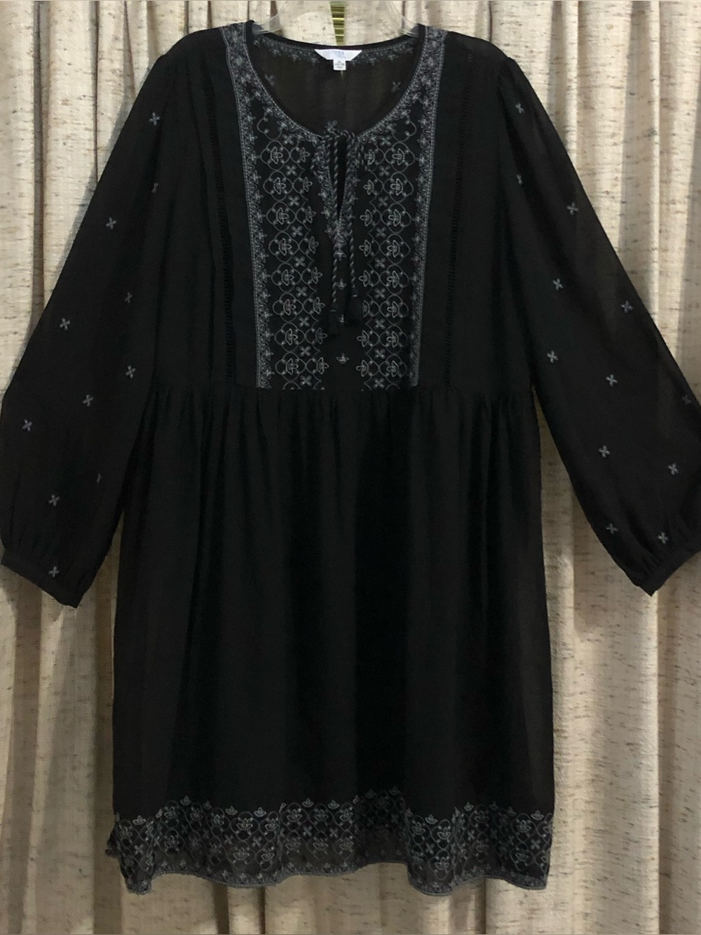 Time and Tru Embroidered Peasant Dress